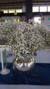 Other tables had these beautiful vases filled with baby's breath.