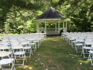 The ceremony was held in this lovely outdoor gazebo.