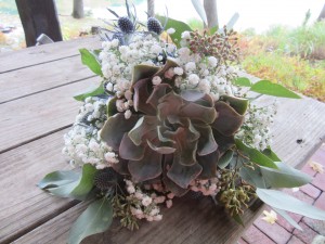 The succulent theme was carried out in these beautiful bridesmaid bouquets.