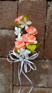 Corsages were also created with silks.