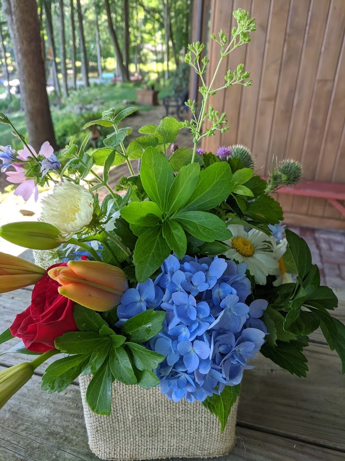 With problems associated with the Corona virus, I have not done much work.  These beautiful flowers were at Elaine's event.